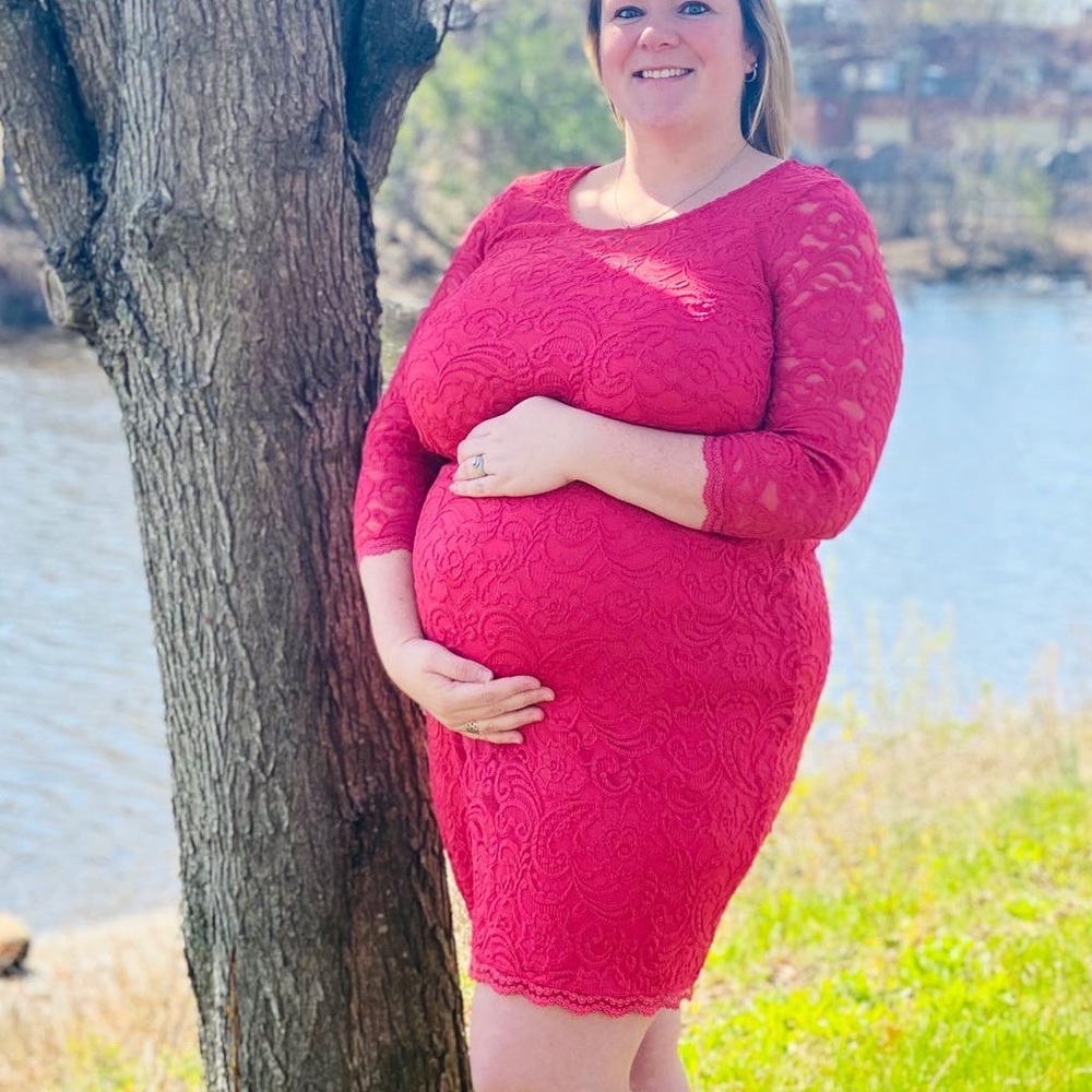 Jessica Simpson maternity pink lace dress size 1x